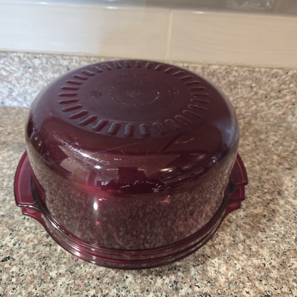 Tupperware Microwave Stack Cooker 3 Piece Cranberry Red 1.75 & 3Qt Bowls w Lid - Picture 9 of 12